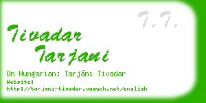 tivadar tarjani business card