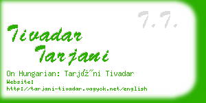 tivadar tarjani business card